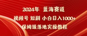 2024年视频号短剧新玩法小白日入1000+保姆级落地实操教程【揭秘】|淘骐网赚资源库