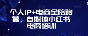 个人IP+电商全陪跑营，自媒体小红书电商培训|淘骐网赚资源库