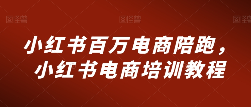 小红书百万电商陪跑，小红书电商培训教程|淘骐网赚资源库