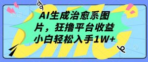 AI生成治愈系图片,狂撸平台收益,小白轻松入手1W+【揭秘】|淘骐网赚资源库