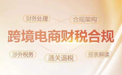 跨境老板财税合规特训营,规避财税风险、提升企业利润|淘骐网赚资源库