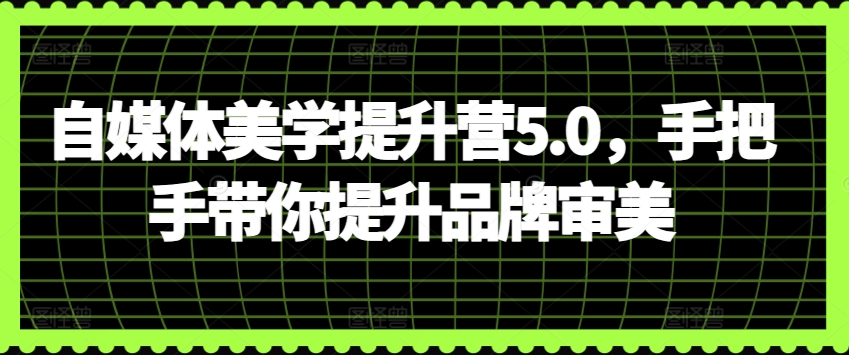 自媒体美学提升营5.0，手把手带你提升品牌审美|淘骐网赚资源库