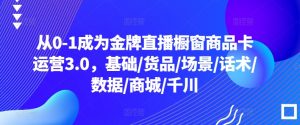 从0-1成为金牌直播橱窗商品卡运营3.0，基础/货品/场景/话术/数据/商城/千川|淘骐网赚资源库
