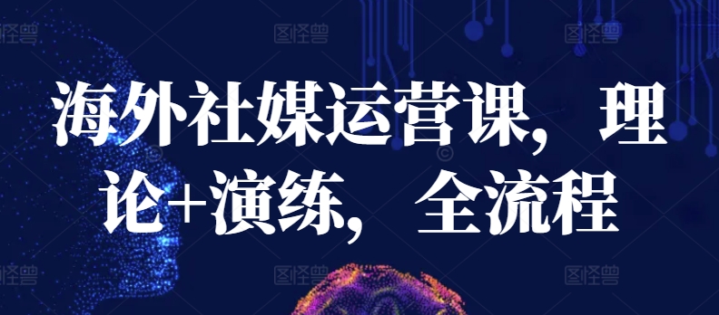 海外社媒运营课,理论+演练,全流程|淘骐网赚资源库