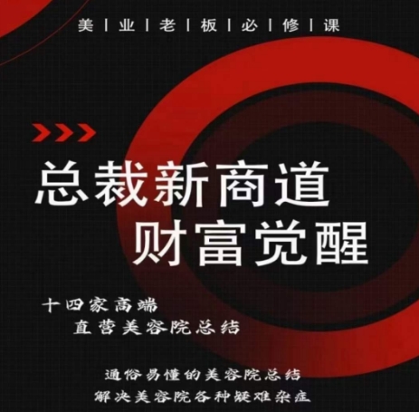 总裁新商道(美业老板必修课)，通俗易懂的美容院总结，解决美容院各种疑难杂症|淘骐网赚资源库