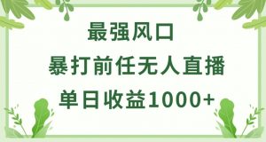 暴打前任小游戏无人直播单日收益1000+，收益稳定，爆裂变现，小白可直接上手【揭秘】|淘骐网赚资源库