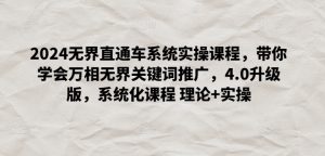 2024无界直通车系统实操课程,带你学会万相无界关键词推广,4.0升级版,系统化课程 理论+实操|淘骐网赚资源库