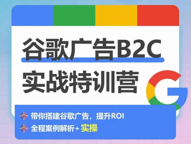 谷歌广告B2C实战特训营,500+谷歌账户总结经验,实战演示如何从0-1搭建广告账户|淘骐网赚资源库