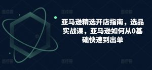 亚马逊精选开店指南,选品实战课,亚马逊如何从0基础快速到出单|淘骐网赚资源库