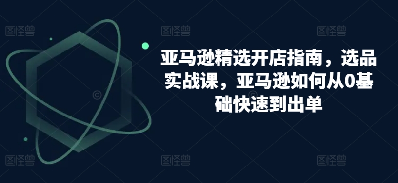 亚马逊精选开店指南,选品实战课,亚马逊如何从0基础快速到出单|淘骐网赚资源库