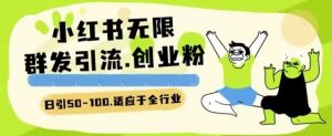 小红书一天引流一二百创业粉技术 可引全行业精准粉玩法【揭秘】|淘骐网赚资源库