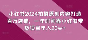 小红书2024拍摄原创内容打造百万店铺，一年时间靠小红书带货项目年入20w+|淘骐网赚资源库