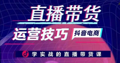 直播带货运营技巧,学实战的直播带货课|淘骐网赚资源库