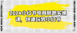 2024小红书电商陪跑实操课,快速玩转小红书,超过20节精细化课程|淘骐网赚资源库