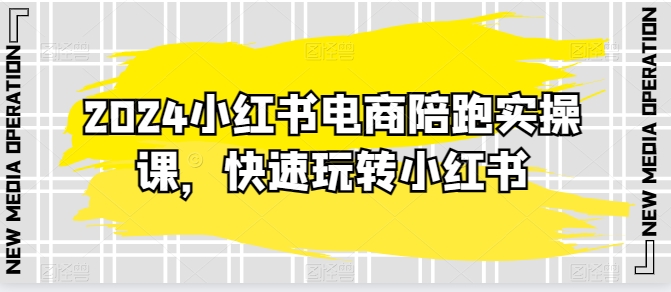 2024小红书电商陪跑实操课,快速玩转小红书,超过20节精细化课程|淘骐网赚资源库