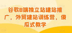 谷歌B端独立站建站推广,外贸建站训练营,傻瓜式教学|淘骐网赚资源库