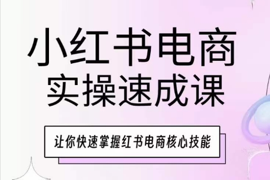小红书电商实操速成课,让你快速掌握红书电商核心技能|淘骐网赚资源库