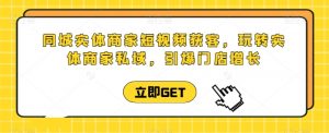 同城实体商家短视频获客直播课，玩转实体商家私域，引爆门店增长|淘骐网赚资源库