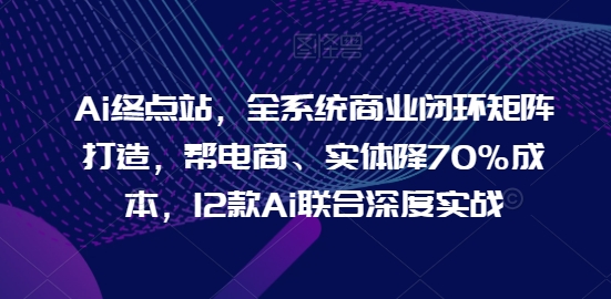 Ai终点站，全系统商业闭环矩阵打造，帮电商、实体降70%成本，12款Ai联合深度实战|淘骐网赚资源库