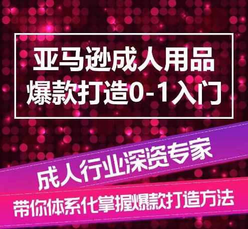 亚马逊成人用品爆款打造0-1入门,系统化讲解亚马逊成人用品爆款打造的流程|淘骐网赚资源库