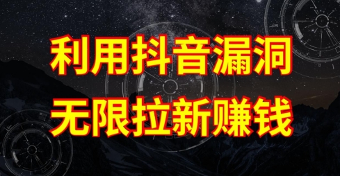 利用抖音链接漏洞，无限拉新赚钱【漏洞原理+操作流程】【揭秘】|淘骐网赚资源库