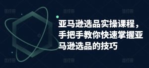 亚马逊选品实操课程,手把手教你快速掌握亚马逊选品的技巧|淘骐网赚资源库