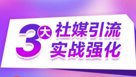 3大社媒引流实战强化,多渠道站外引流,高效精准获客,订单销售额翻倍增长|淘骐网赚资源库