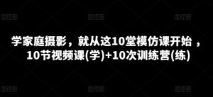 学家庭摄影,就从这10堂模仿课开始 ,10节视频课(学)+10次训练营(练)|淘骐网赚资源库