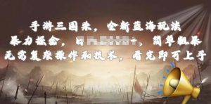 手游三国杀最新蓝海玩法，简单粗暴，无需复杂的操作和技术，看完即可上手【揭秘】|淘骐网赚资源库