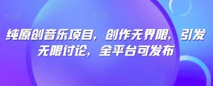 纯原创音乐项目,创作无界限,引发无限讨论,全平台可发布【揭秘】|淘骐网赚资源库