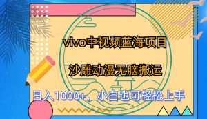 vivo中视频蓝海项目,沙雕动漫无脑搬运,小白也可轻松上手【揭秘】|淘骐网赚资源库
