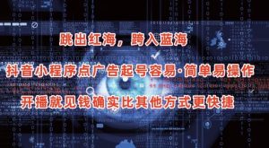 抖音小程序点广告项目，起号容易，简单易操作，开播就见有收益【揭秘】|淘骐网赚资源库