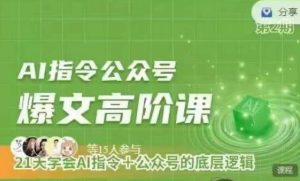 Ai指令公众号高阶课,学会ai指令+公众号的底层逻辑|淘骐网赚资源库