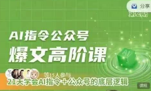 Ai指令公众号高阶课,学会ai指令+公众号的底层逻辑|淘骐网赚资源库