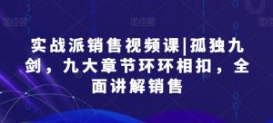 实战派销售视频课|孤独九剑,九大章节环环相扣,全面讲解销售|淘骐网赚资源库