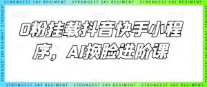 0粉挂载抖音快手小程序，AI换脸进阶课|淘骐网赚资源库