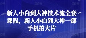 新人小白到大神技术流全套课程，新人小白到大神一部手机拍大片|淘骐网赚资源库