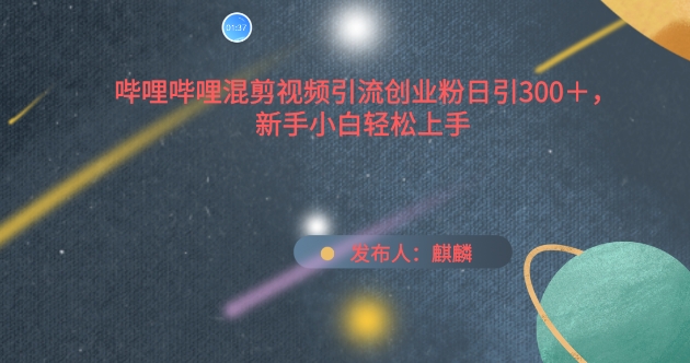 哔哩哔哩混剪视频引流创业粉日引300+，新手小白轻松上手【揭秘】|淘骐网赚资源库