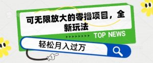 可无限放大的零撸项目，全新玩法，一天单机撸个50+没问题【揭秘】|淘骐网赚资源库