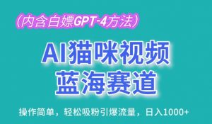 AI猫咪视频蓝海赛道,操作简单,轻松吸粉引爆流量,日入1K【揭秘】|淘骐网赚资源库