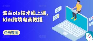 波兰olx技术线上课，kim跨境电商教程|淘骐网赚资源库