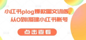小红书plog爆款图文训练,从0到1搭建小红书账号|淘骐网赚资源库