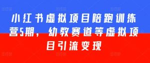 小红书虚拟项目陪跑训练营5期,幼教赛道等虚拟项目引流变现|淘骐网赚资源库