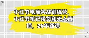 小红书电商实战训练营,小红书笔记带货和无人直播,24年新课|淘骐网赚资源库