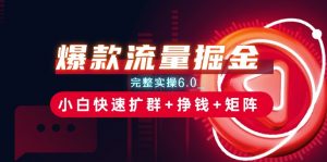 爆款流量掘金_完整实操6.0_小白快速扩群+挣钱+矩阵思路【揭秘】|淘骐网赚资源库