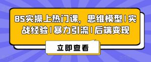 8S实操上热门课,思维模型|实战经验|暴力引流|后端变现|淘骐网赚资源库