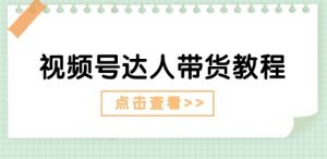 视频号达人带货教程：达人剧情打法(长期)+达人带货广告(短期)|淘骐网赚资源库