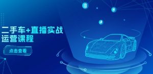 二手车+直播实战运营课程：直播推荐/短视频推荐/千川投放/直播全流程|淘骐网赚资源库