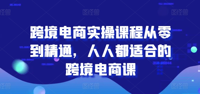 跨境电商实操课程从零到精通,人人都适合的跨境电商课|淘骐网赚资源库