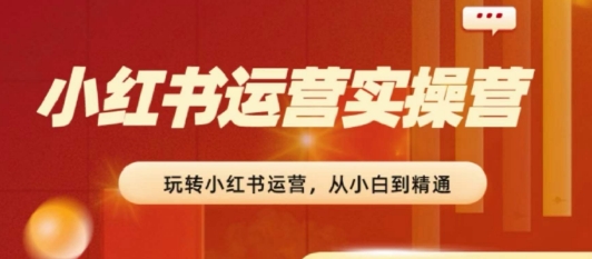 2024小红书运营实操营,从入门到精通,完成从0~1~100|淘骐网赚资源库